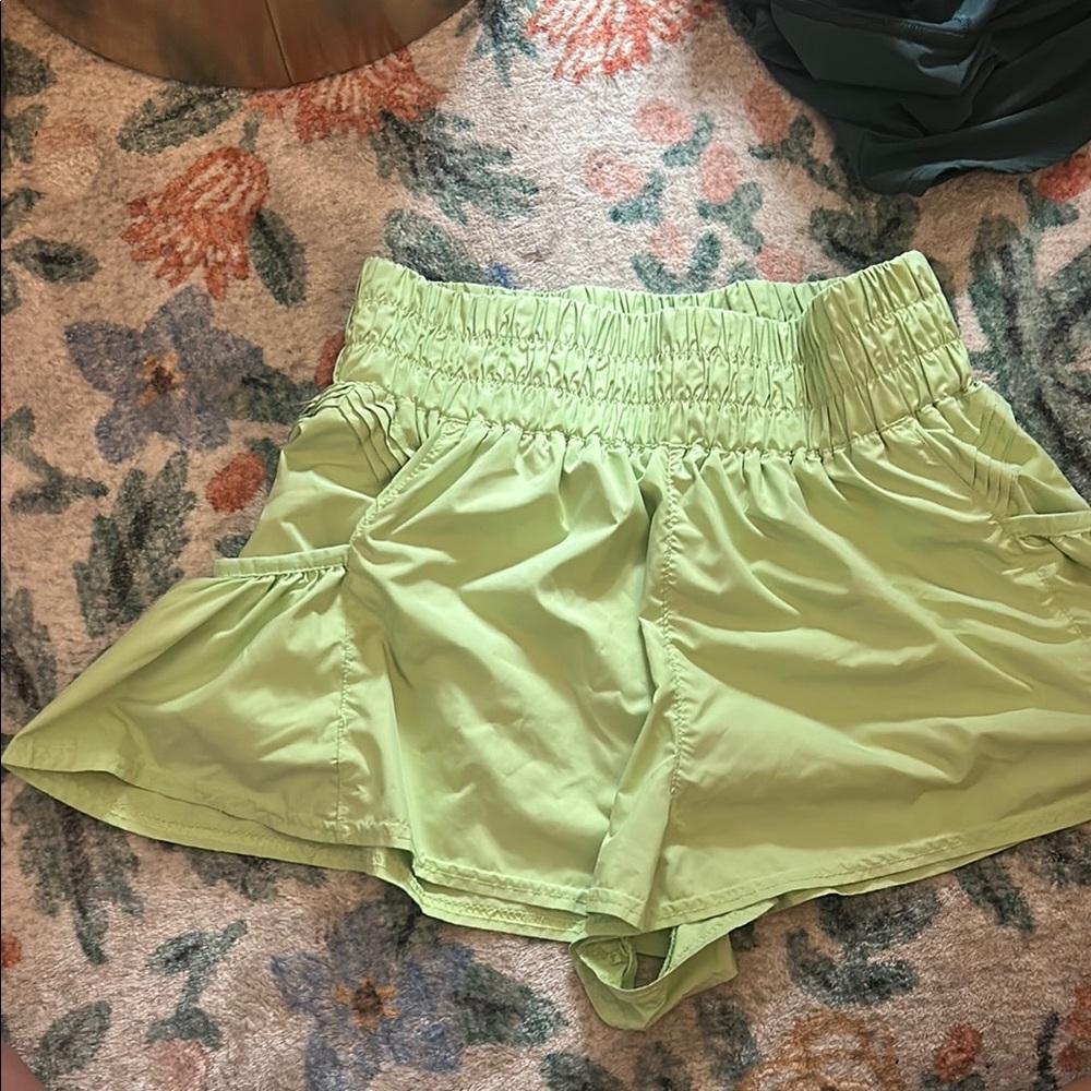 Green free people shorts